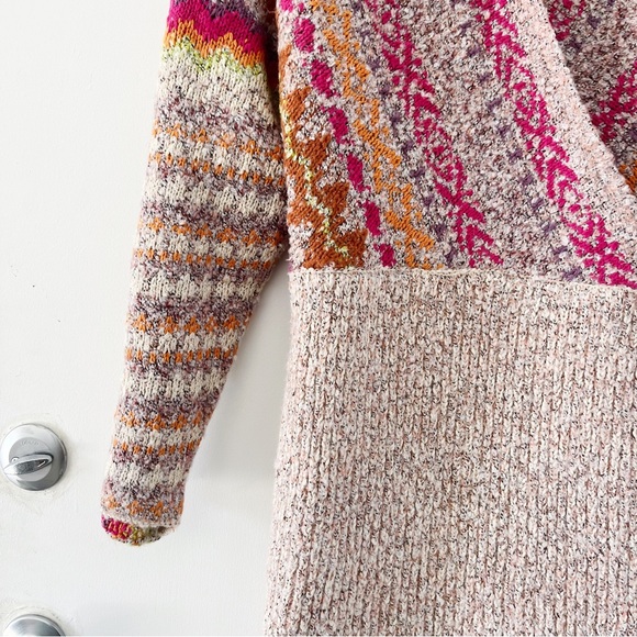 NWT Free People Forever Fair Isle Sweater Dress in Strawberry Combo - Picture 6 of 13